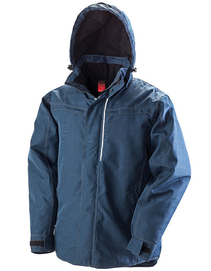 Denim Texture Rugged Jacket in Navy, Größe 4XL