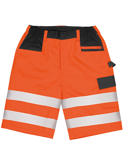 Safety Cargo Shorts in Fluorescent Orange, Größe 4XL