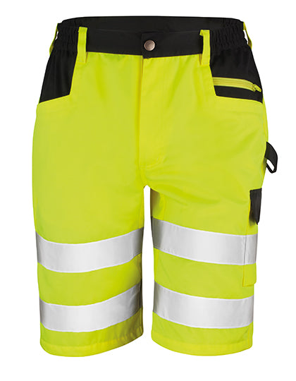 Safety Cargo Shorts in Fluorescent Yellow, Größe 4XL
