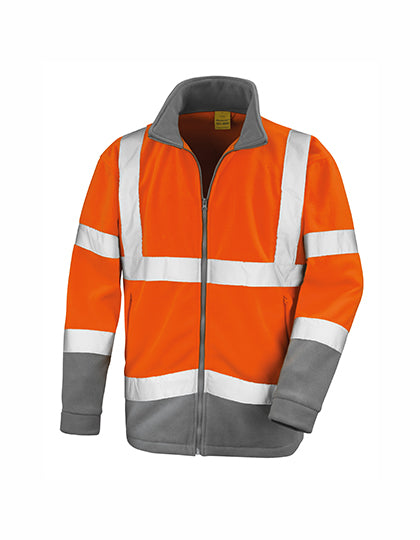 Safety Microfleece Jacket in Fluorescent Orange, Größe 4XL