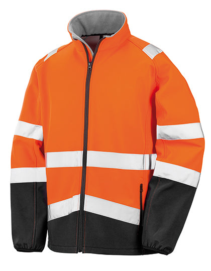Printable Safety Softshell Jacket in Fluorescent Orange, Größe 4XL