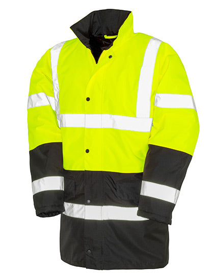 Motorway 2-Tone Safety Coat in Fluorescent Yellow, Größe 3XL