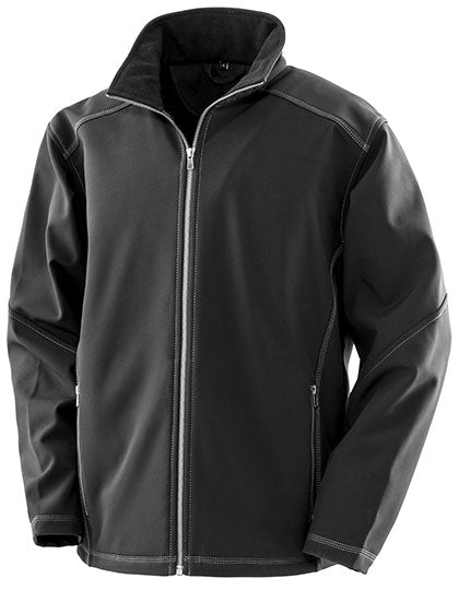 Men´s Treble Stitch Softshell Jacket in Black, Größe 4XL
