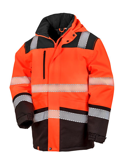 Printable Waterproof Softshell Safety Coat in Fluorescent Orange, Größe 4XL