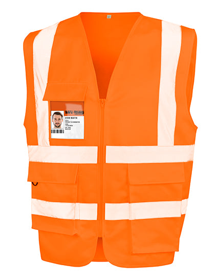 Heavy Duty Polycotton Security Vest in Fluorescent Orange, Größe 3XL