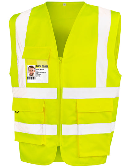 Heavy Duty Polycotton Security Vest in Fluorescent Yellow, Größe 3XL