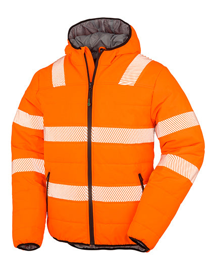 Recycled Ripstop Padded Safety Jacket in Fluorescent Orange, Größe 4XL