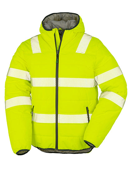 Recycled Ripstop Padded Safety Jacket in Fluorescent Yellow, Größe 4XL