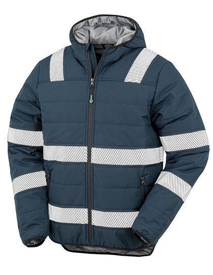 Recycled Ripstop Padded Safety Jacket in Navy, Größe 4XL