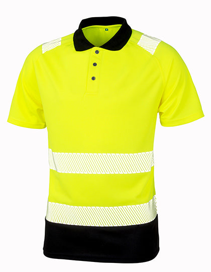 Recycled Safety Polo Shirt in Fluorescent Yellow, Größe 4XL/5XL