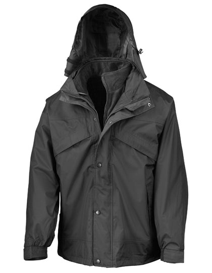 3-in-1 Zip & Clip Jacket in Black, Größe 4XL