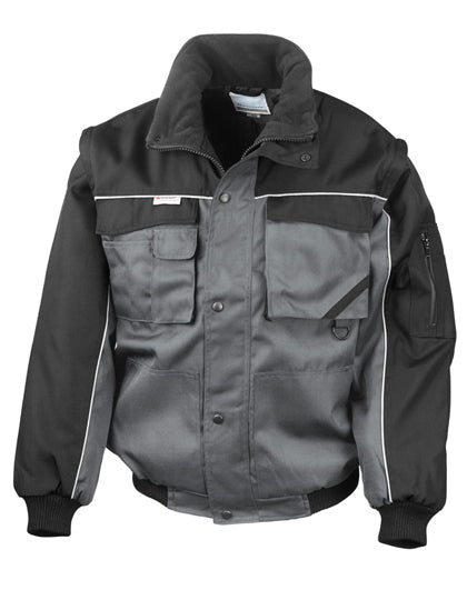 Zip Sleeve Heavy Duty Jacket in Grey, Größe 3XL