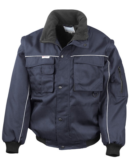 Zip Sleeve Heavy Duty Jacket in Navy, Größe 3XL