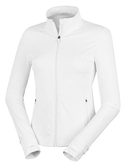 Recycled Womens Fitness Jacket in White, Größe XXL