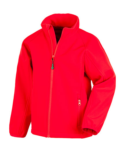 Recycled 2-Layer Printable Youth Softshell Jacket in Red, Größe XXL (13-14)