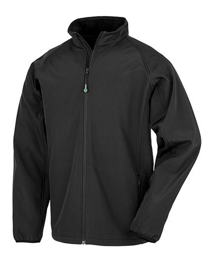 Men´s Recycled 2-Layer Printable Softshell Jacket in Black, Größe 3XL