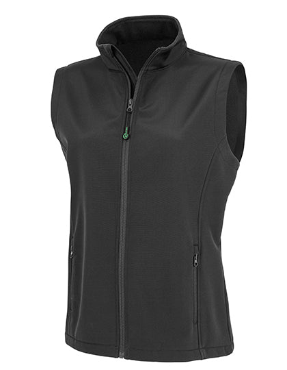 Women´s Recycled 2-Layer Printable Softshell Bodywarmer in Black, Größe XXL