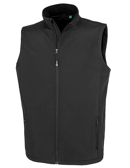 Men´s Recycled 2-Layer Printable Softshell Bodywarmer in Black, Größe 3XL