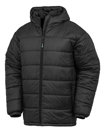 Recycled Hooded Padded Parka in Black, Größe 3XL