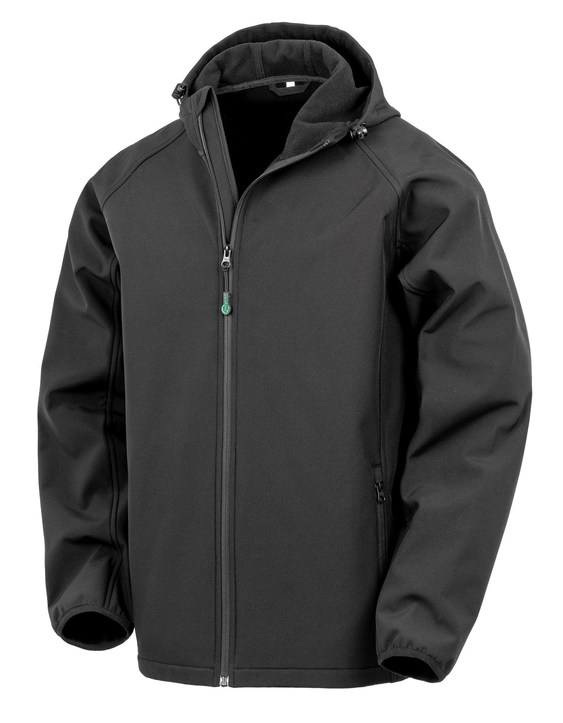Men´s Recycled 3-Layer Printable Hooded Softshell Jacket in Black, Größe 4XL