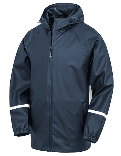 Prism PU Waterproof Jacket with Reflective Bands & Recycled Backing in Navy, Größe 4XL