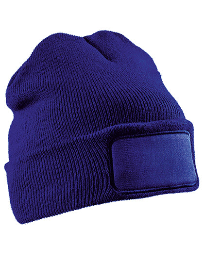 Recycled Double Knit Printers Beanie in Royal, Größe One Size