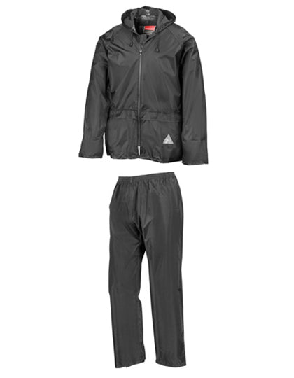 Waterproof Jacket & Trouser Set in Black, Größe XXL