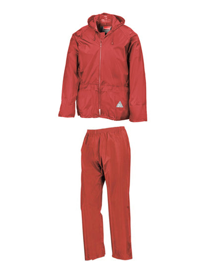 Waterproof Jacket & Trouser Set in Red, Größe XXL