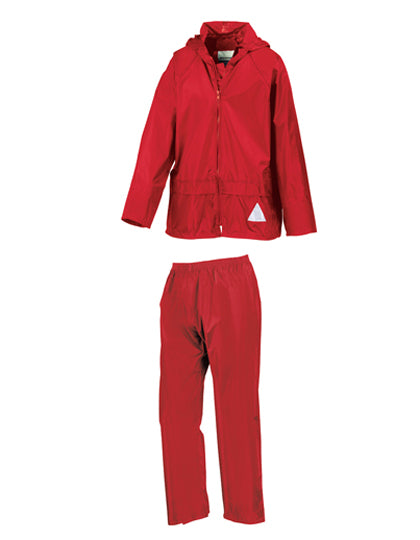 Junior Waterproof Jacket & Trouser Set in Red, Größe XL (11-12)
