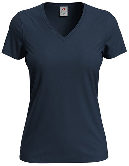 Classic-T V-Neck Women in Blue Midnight, Größe XXL