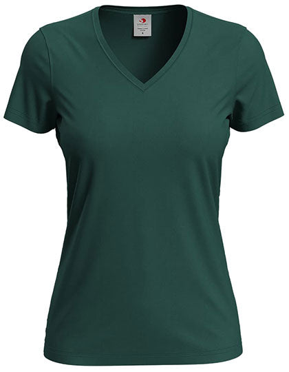Classic-T V-Neck Women in Bottle Green, Größe XL