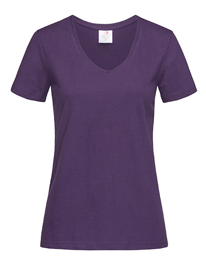 Classic-T V-Neck Women in Deep Berry, Größe XL