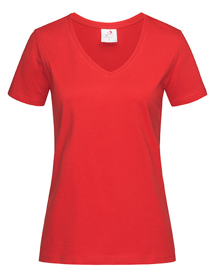 Classic-T V-Neck Women in Scarlet Red, Größe XS