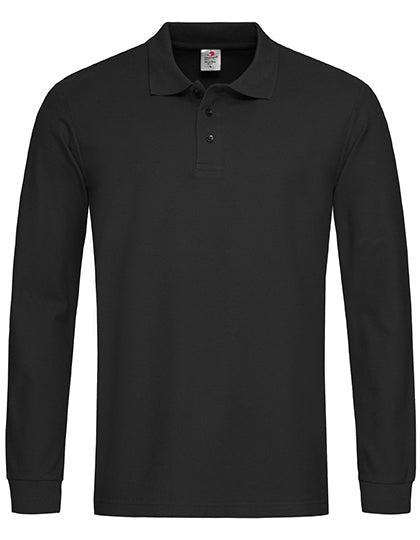 Classic Polo Long Sleeve in Black Opal, Größe XXL