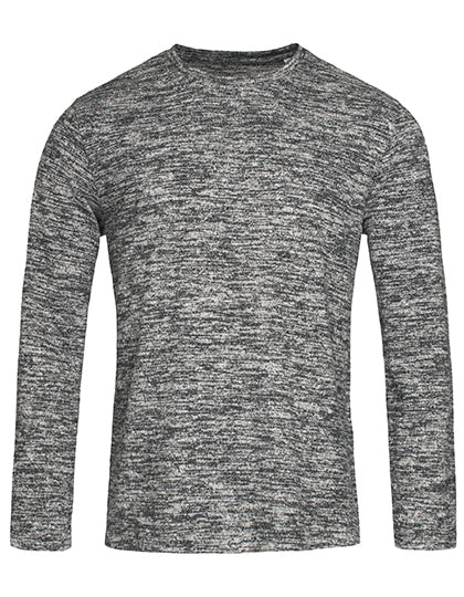 Knit Long Sleeve Sweater in Dark Grey Melange, Größe XXL