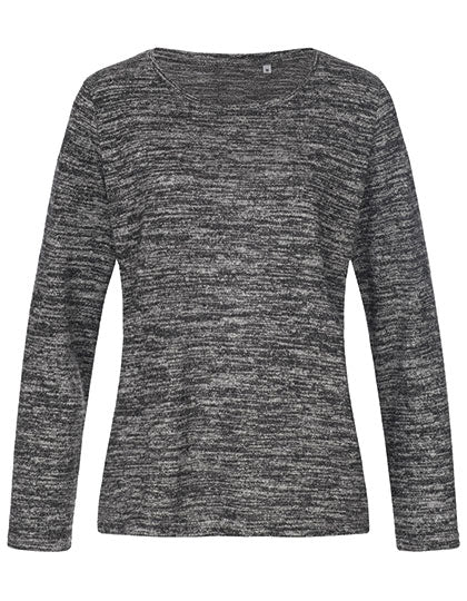 Knit Long Sleeve Sweater Women in Dark Grey Melange, Größe XL