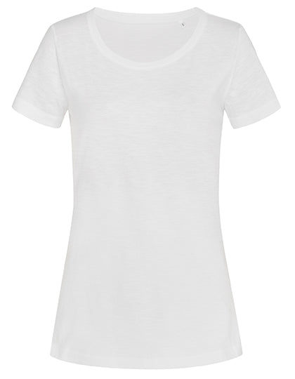 Sharon Slub Crew Neck Women in White, Größe XL