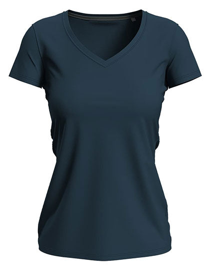 Stretch-T V-Neck Women in Marina Blue, Größe XXL