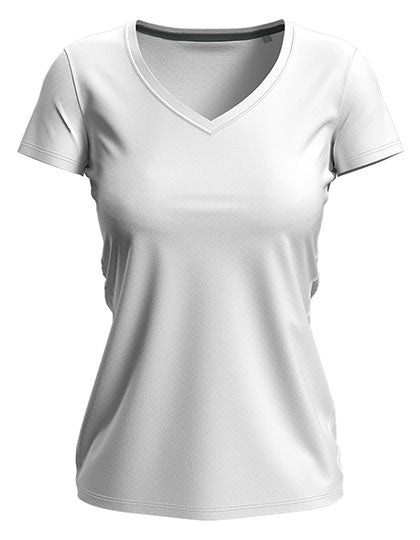 Stretch-T V-Neck Women in White, Größe XXL