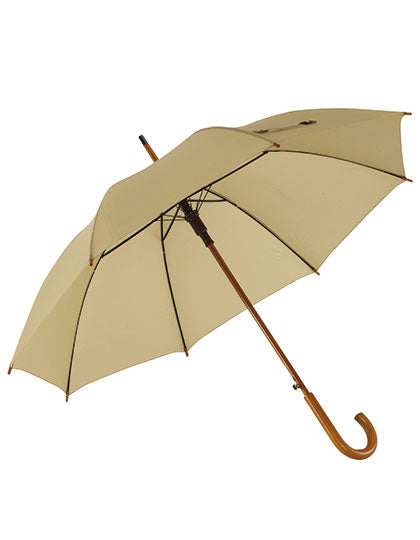 Automatischer Holzstockschirm Boogie in Beige, Größe Ø approx. 103 cm