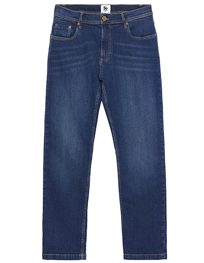 Leo Straight Jeans in Dark Blue Wash, Größe 40/33