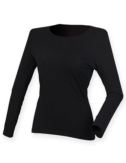 Women´s Feel Good Long Sleeved Stretch T in Black, Größe XXL