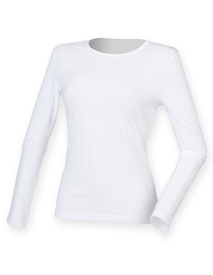 Women´s Feel Good Long Sleeved Stretch T in White, Größe XXL