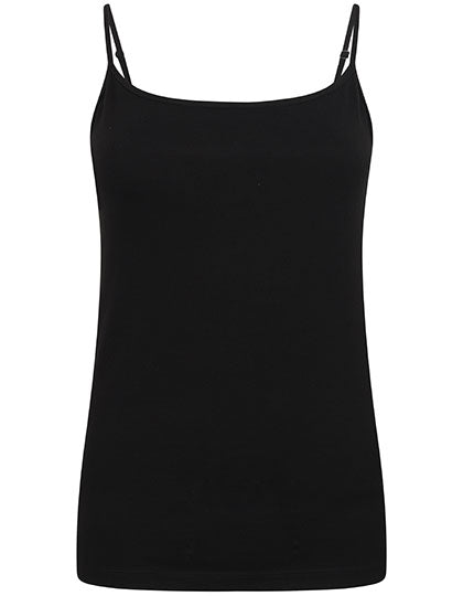 Women´s Feel Good Stretch Spaghetti Vest in Black, Größe XL