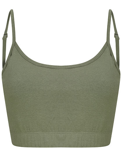 Women´s Sustainable Fashion Cropped Cami Top in Khaki, Größe XXL