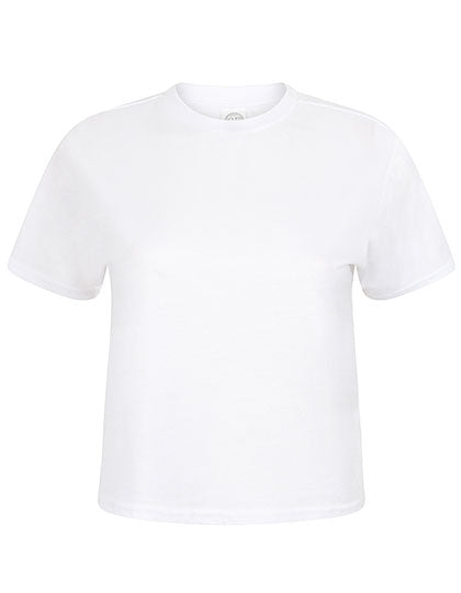 Women´s Cropped Boxy T in White, Größe XL