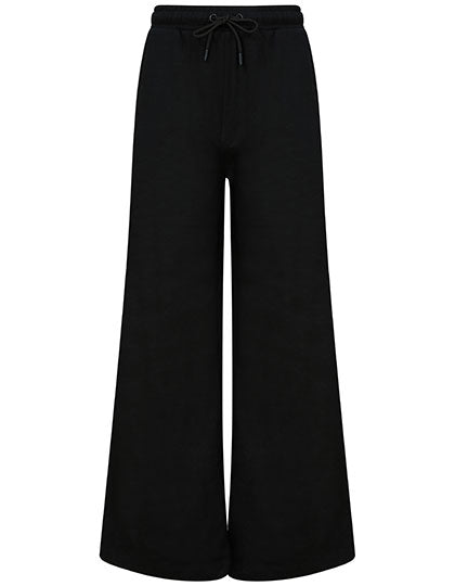 Women´s Sustainable Fashion Wide Leg Joggers in Black, Größe XXL