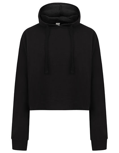 Women´s Cropped Slounge Hoody in Black, Größe XL