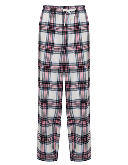 Women´s Tartan Lounge Pants in White-Pink Check, Größe XL