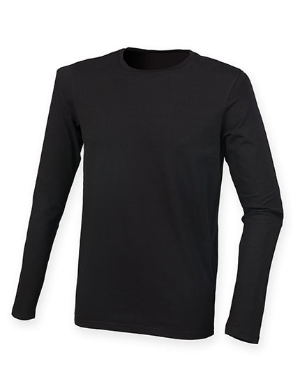 Men´s Feel Good Long Sleeved Stretch T in Black, Größe XXL